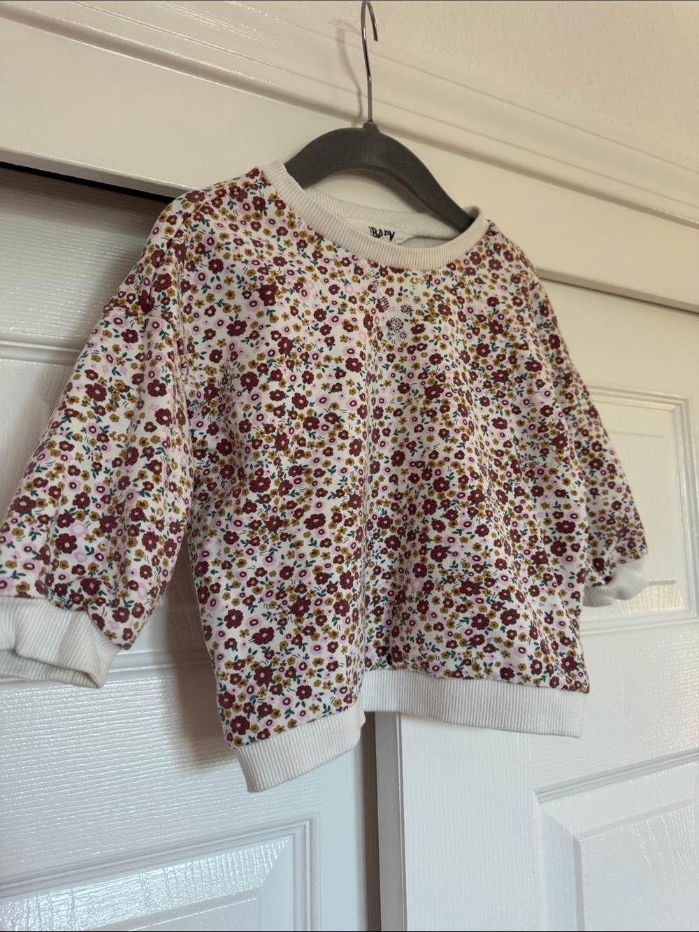 Cotton On Kids Floral Crewneck Sweatshirt - Pink, Burgundy, Green